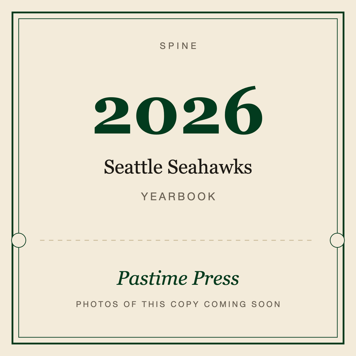 2026 Seattle Seahawks Yearbook, spine