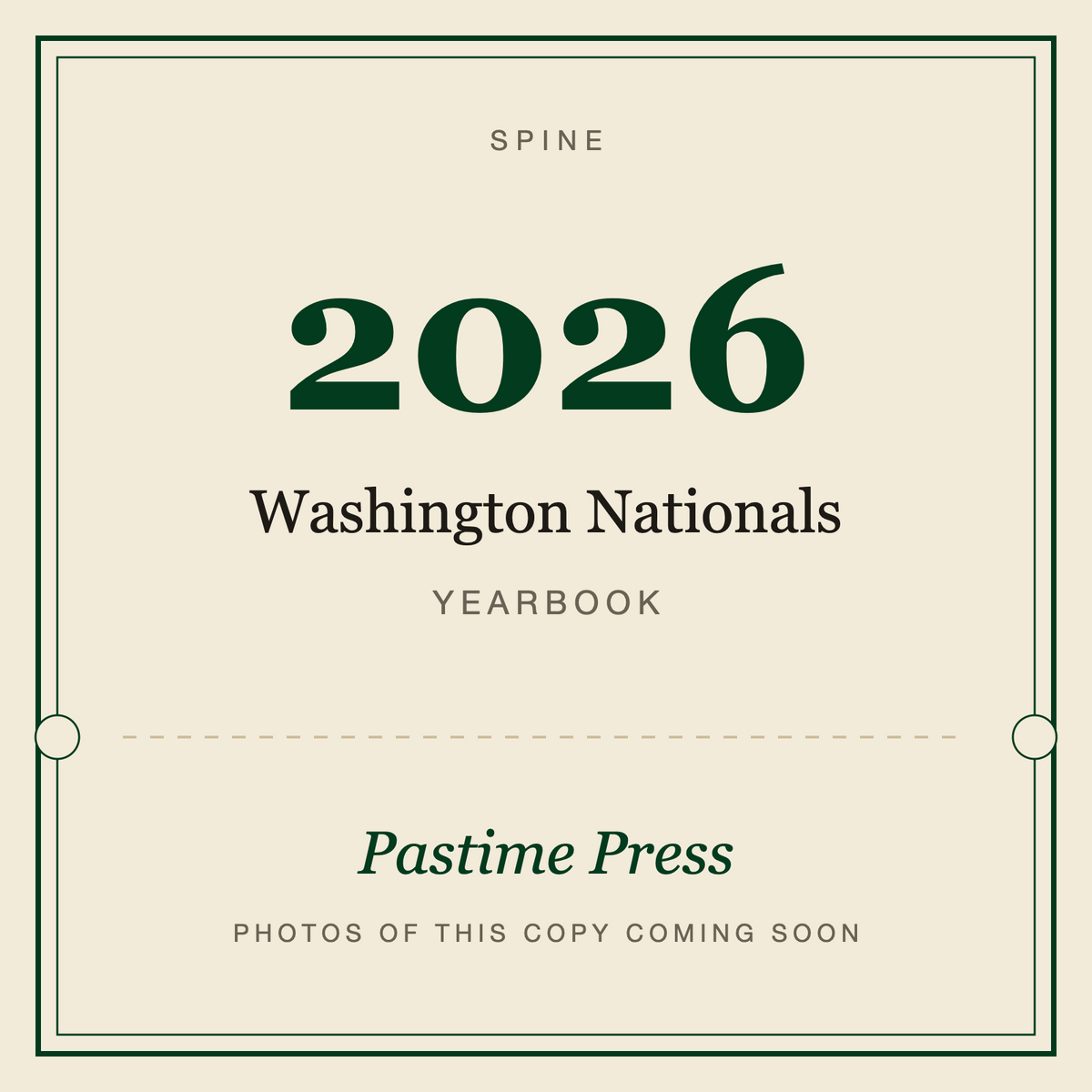 2026 Washington Nationals Yearbook, spine